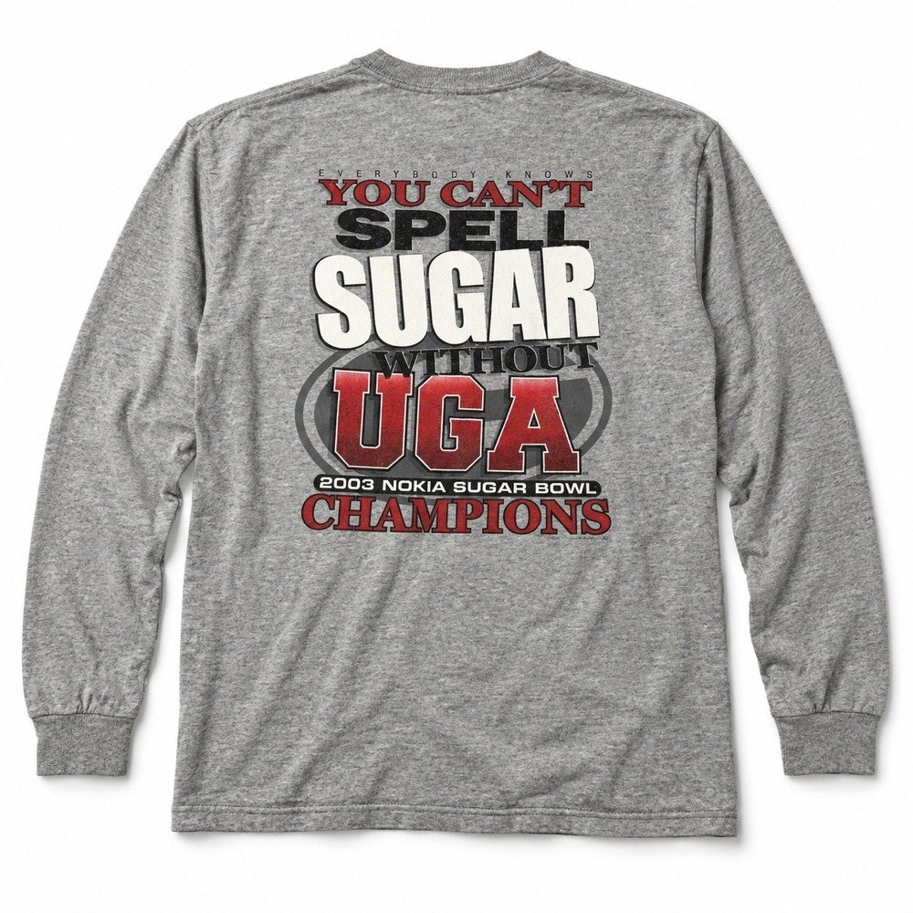 Vintage 2003 Georgia Bulldogs Sugar Bowl Champions Long Sleeve Shirt L UGA Y2K